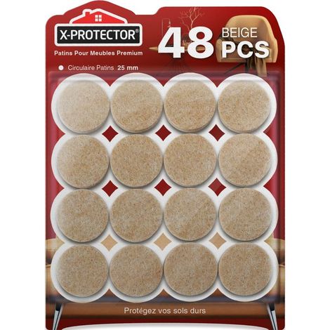 Premium-Filzgleiter für Möbel – 48 hochwertige Filzgleiter zum Schutz Ihrer Hartböden und Stuhlbeine (Beige) (1/5)