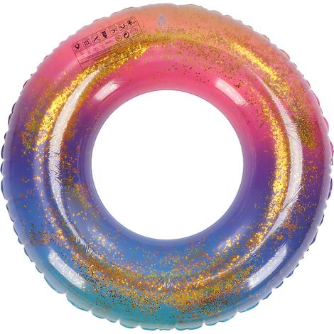 Bouées colorées, couleurs vives, paillettes, épaisses, gonflables, à sequins pour la piscine (1/5)