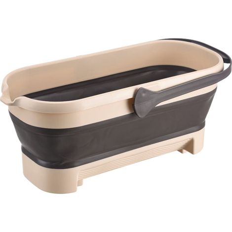 Seau Plastique Pliable Rectangulaire - 46,5 x 21 cm - Pour Nettoyage Maison, Pêche, Camping et Randonnée - 1 Pièce (1/5)