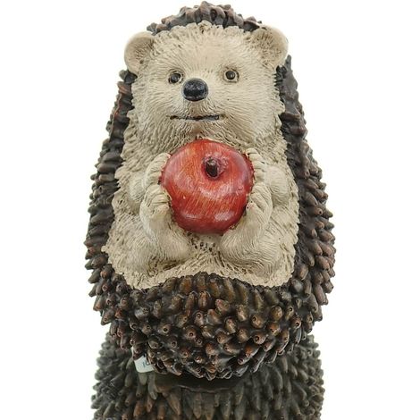 POSIWIO Dekofigur Igel mit Apfel auf dem Rücken & Kopf gerade - Polyresin (1/4)