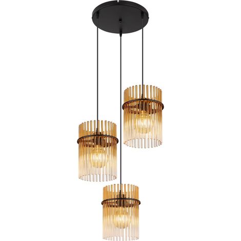 Globo - lámpara colgante - GORLEY - dorado - vidrio - Ø 47cm -