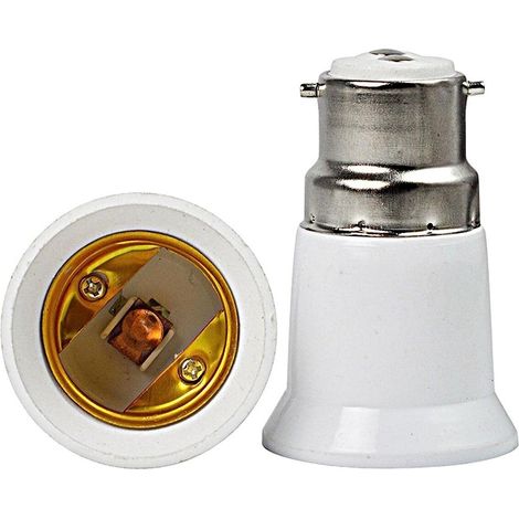 Light Bulb Lamp Holder Socket Converter Bayonet Socket Adapter,B22 to E27 Socket Converter, Bayonet to Screw Edison, BC to ES Lamp Base Adapter for LED Bulbs and Incandescent Bulbs and CFL Bulbs (1/5)
