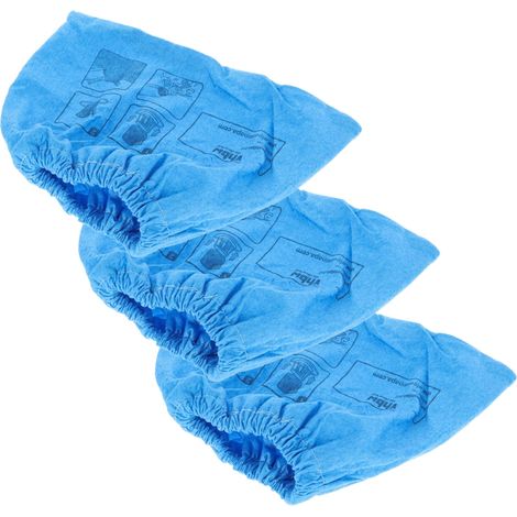 vhbw 3x filtro de tela compatible con Kärcher WD 3 aspiradora, aspirador húmedo/seco - Bolsa tejido, lavable azul