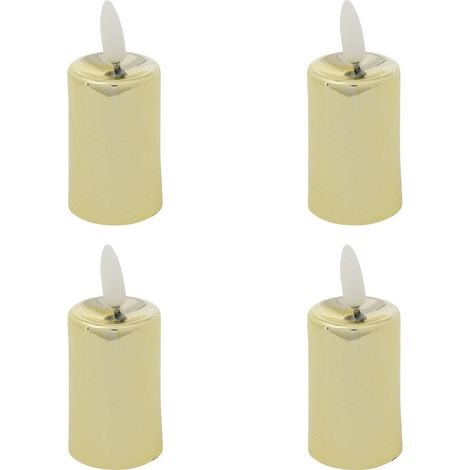 Lot de 4 Bougies lumineuses à LED H 9 cm Doré métallisé - Feeric Christmas (1/5)