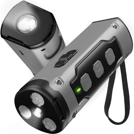 Chien Anti-Aboiement Ultrasonore Triple Émetteur 15 Mètres - Dissuasif Aboiements avec Lampe Torche Gris (1/4)