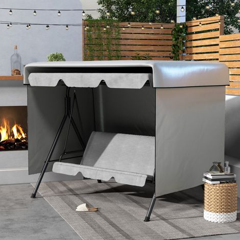 Housse de protection pour mobilier de jardin. 215 cm x 155 cm x 150 cm. Grise.