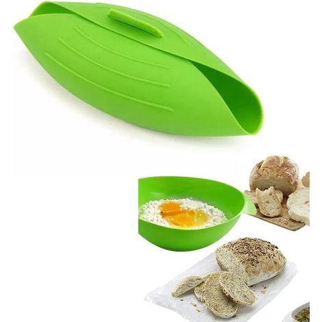Ciotola/teglia per pane in silicone, forma flessibile per pane fatto in casa (come il pane a lievitazione naturale), facile da impastare, lievitare e cuocere (verde) (1/5)
