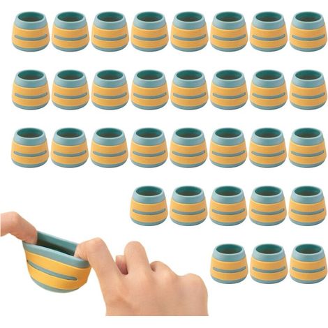 Protège-Pieds pour Chaises en Silicone 32 Pièces Glisseurs de Meuble en Silicone Réduction du Bruit Anti-Rayures Capuchons pour Pied De Meuble Et Protège-Sols (1/4)