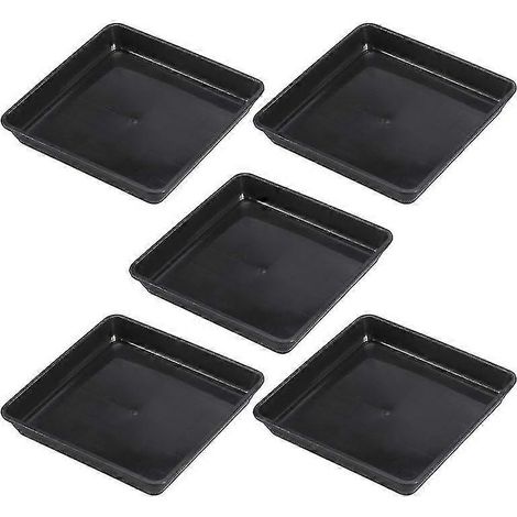 Lot de 5 plateaux élégants pour pots de fleurs, plateaux classiques pour pots de jardin, palettes résistantes pour pots de fleurs