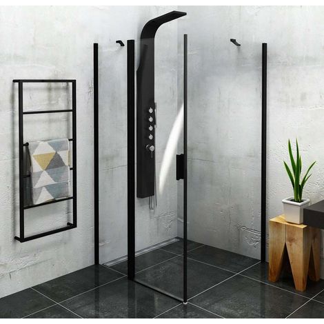 Polysan Zoom Black - Duschkabine 100 x 100 cm, L/R-Ausführung, Antidrop, klares Glas/mattschwarz ZL1310BZL3210B (1/5)