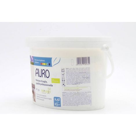 Peinture d'argile Auro n°331 qualité professionnelle 2,5l blanc mat prêt à l'emploi