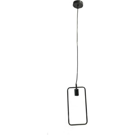Trade Shop - RECHTECKIGE AUFHÄNGUNG DECKENLEUCHTER MODERNE LAMPE E27 B35-Q BEFESTIGUNG - Schwarz (1/2)