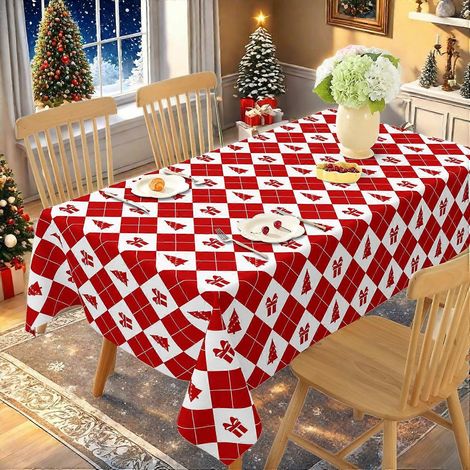 Nappe de Noël imprimée, imperméable et facile à nettoyer, idéale pour les fêtes. Nappe rectangulaire 605, 152 x 305 cm. (1/3)