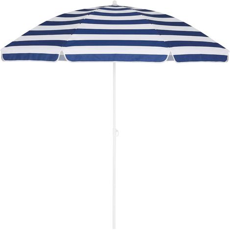 Ombrellone da giardino ombrelloni da spiaggia  mare balcone protezione UV50 180 cm - Blau-Weiß (de)