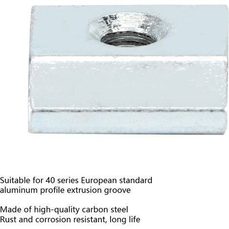 30 pièces écrous en T série 40 rainure en T acier au carbone fileté M6 blocs de fixation à glissière pour profilés aluminium (1/5)