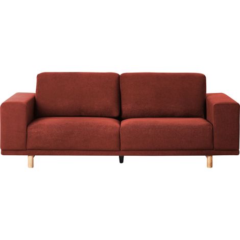 Sofá 3 plazas moderno de tela estilo retro reposabrazos anchos rojo Nivala