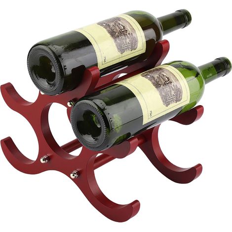 Porte-bouteilles en bois pour bouteilles de vin rouge (6 bouteilles) (1/5)