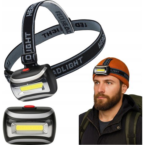 Linterna frontal LED a pilas con luz ajustable