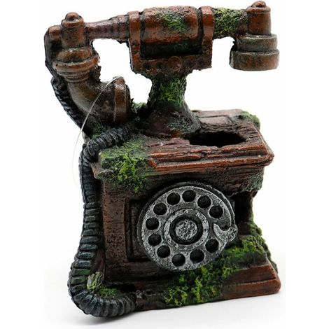 Set 4 pezzi Amtra Deko Vecchio Telefono Affondato decorazione per acquario