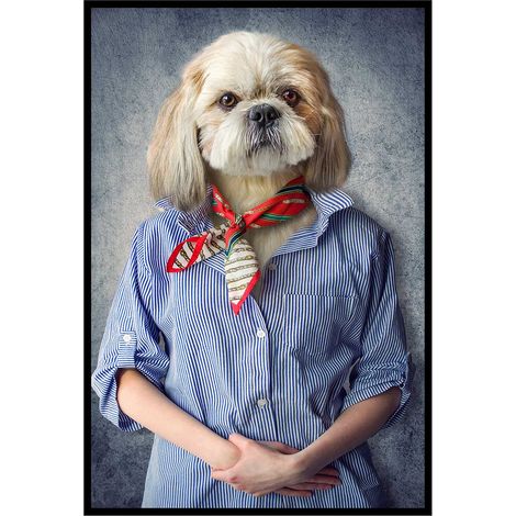 Affiche encadrée chien élégant style portrait