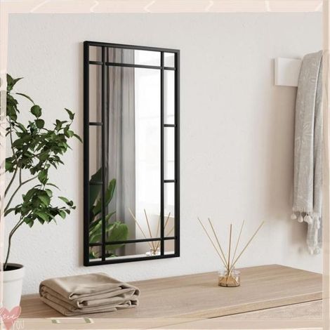 358628 Miroir mural noir 30x60 cm rectangulaire fer (1/5)