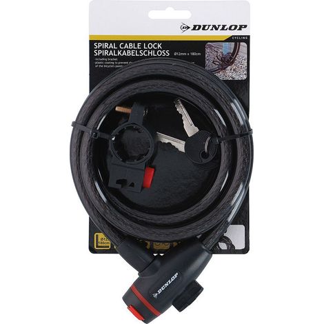 Antivol Vélo 180Cm DUNLOP Sports EDO871125256376 (1/2)
