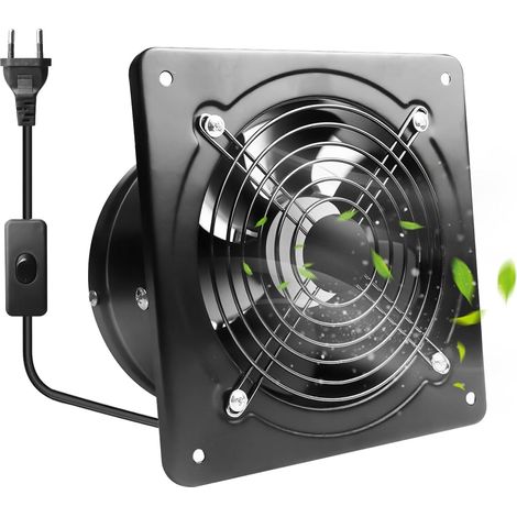Ventilateur Extracteur 150mm - Acier Inoxydable Noir - 600m³/h - Clapet Anti-retour - Cuisine Salle De Bain Garage (1/5)