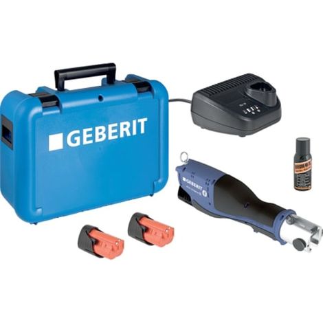 Geberit – Sertisseuse ACO 103 12V – Presse radiale hydraulique avec mallette – Lampe LED et interface Bluetooth – Pour tubes acier 12-40mm