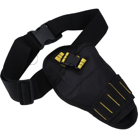 Ceinture porte-outils pour perceuse, étui multifonction en nylon pour tournevis et accessoires, noir (1/5)
