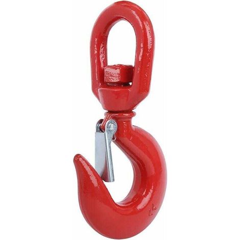 5T 5000 Kg rotatif rouge grue crochet en acier allié pivotant oeil gravité plate-forme levage industrie construction navale crochet rond 5T (1/5)