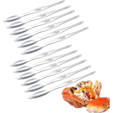 Seafood Fork Picks, Stainless Steel Crab and Lobster Picking Tools, 12-Pack (1/5)