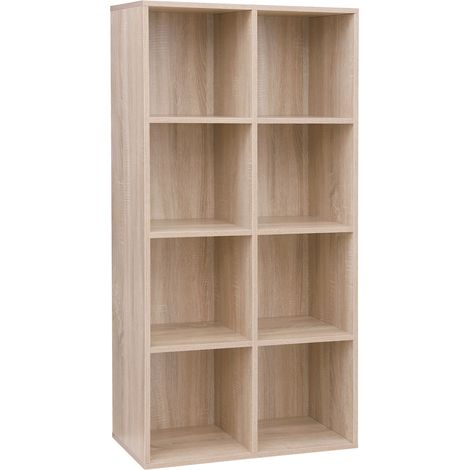 Vasagle – Bibliothèque enfant 8 compartiments – Étagère sur pied en panneau d’aggloméré – Dimensions 30 x 65,1 x 128,9 cm – Couleur chêne