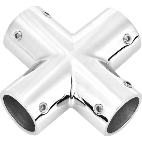 Tête de manchon universelle en acier inoxydable 316 moulé poli miroir, en forme de croix, à quatre voies, résistante à la corrosion et à la rouille (1/5)
