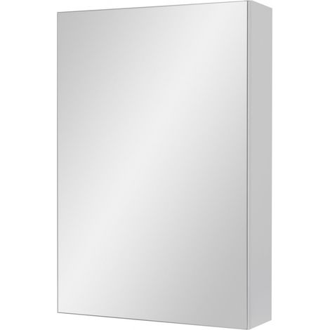 Armoire murale de salle de bain suspendue 40 cm – Blanc brillant – Panneaux de particules – Charnières à fermeture silencieuse – Montage mural