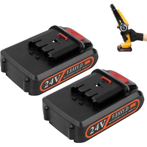 Batterie de Tronçonneuse, 2 Pièces Batterie 24v 2000mAh pour mini Tronçonneuse, Rechargeable Batterie (1/5)