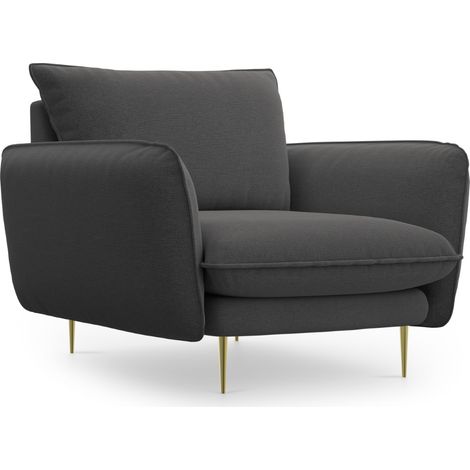 Fauteuil en tissu structurel gris foncé (1/5)