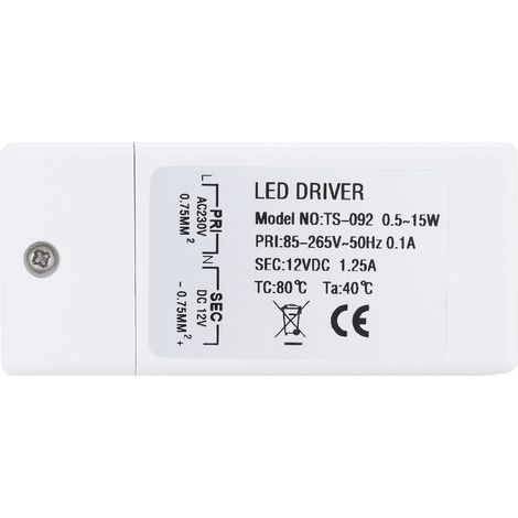 Entrée: 85-265V sortie: DC 12V 1.25A DC 15W, ampoule LED transformateur driver convertisseur conducteur alimentation de tension constante
