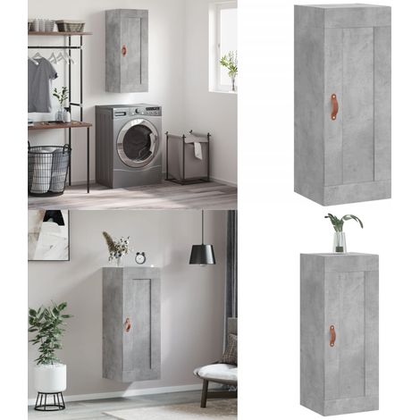 Wandschrank Betongrau 34,5x34x90 cm Holzwerkstoff - Holzwerkstoff - Betonfarbe (1/5)