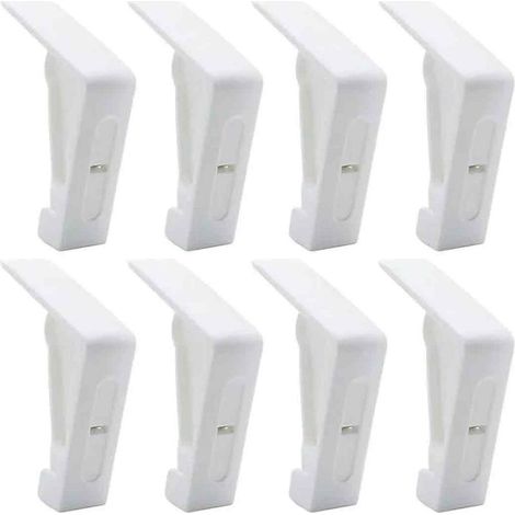 8 Pièces Pinces à Nappe en Plastique Blanc pour Table dExtérieur - Pinces Réglables à Ressort pour Nappe de Jardin Pique-Nique (1/5)