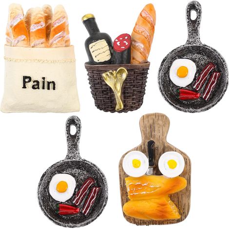 Aimants de Réfrigérateur Forme Aliments Réalistes Lot de 5 en Résine Autocollants Magnétiques Décoratifs Créatifs Plusieurs Styles pour Maison et Tableau Blanc (1/5)