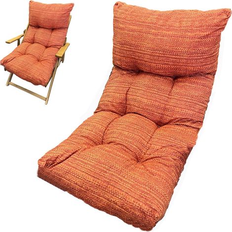 Marvin Cuscino Per Poltrona Sedia Sdraio Relax Giardino Esterno Tessuto In Legno Imbottito Reclinabile Pieghevole ARAGOSTA
