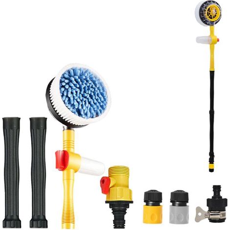 Kit de nettoyage de lavage de voiture, vadrouille en microfibre Chenille, outil de Rotation automatique à 360 degrés pour pare-brise, fenêtres et portes (1/5)