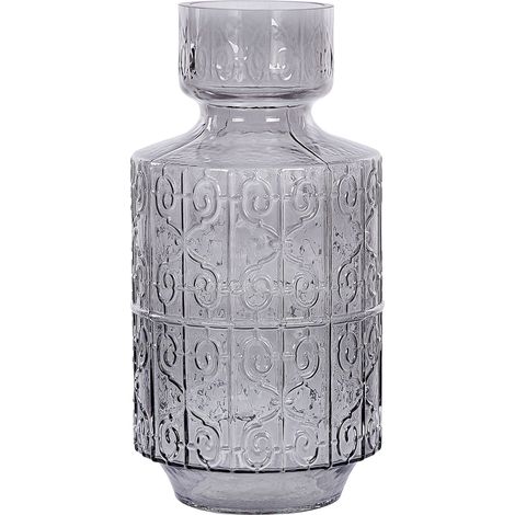Blumenvase DIKELLA Glas 33 cm Grau