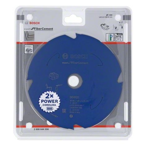 Bosch – Kreissägeblatt 190mm für Zementfaserplatten – Bohrung 30mm – TCG Zähne 4 – für saubere Schnitte – 2608644556 (1/3)