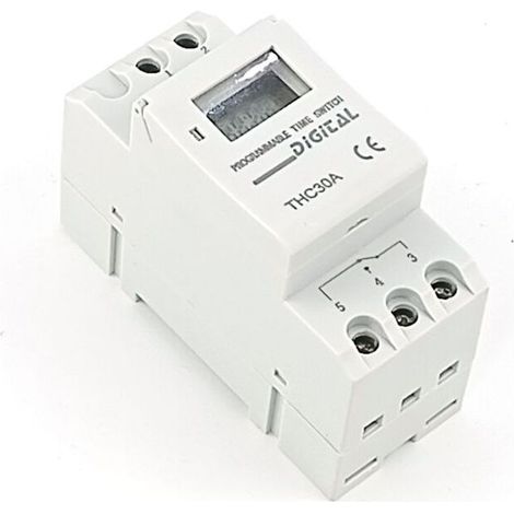 Minuterie Numérique sur Rail DIN 220V - Contrôleur Temporel Programmable pour Tableau Électrique Domestique-Crezuo (1/2)