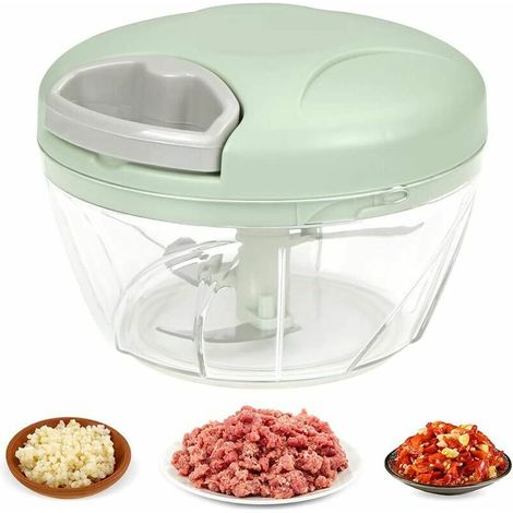 Green Manual Onion Cr, Onion Cutter, Onion Slicer, Stainless Steel Blades, Easy to Clean Manual Onion Cutter for Vegetables, Fruits and Salad (520ml) (1/5)