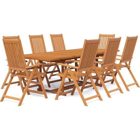 Maison Exclusive - Set Mobili da Pranzo per Giardino 9 pz Legno Massello di Acacia 160-240 cm (1/5)