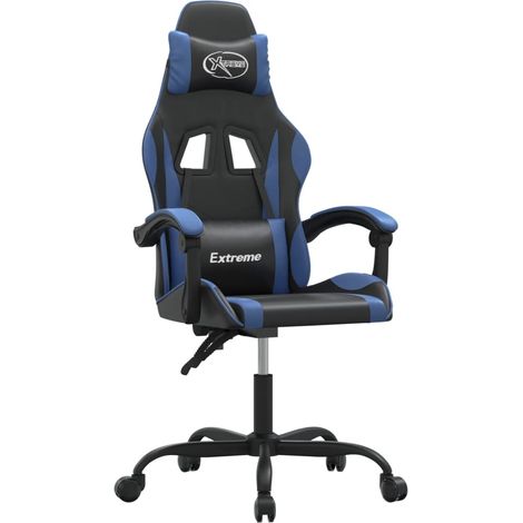 Maison Exclusive - Sedia da Gaming Nera e Blu in Similpelle