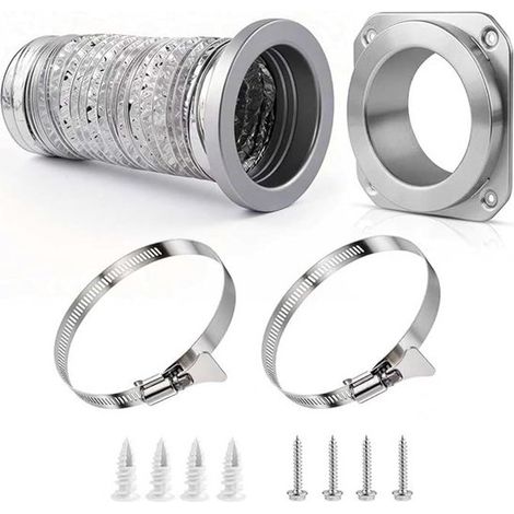 Tubo di scarico da 110 mm, 0,8 m, attacco magnetico con 2 fascette stringitubo incluse. Tubo di ventilazione flessibile. Tubo di scarico flessibile per cappe aspiranti. (1/5)