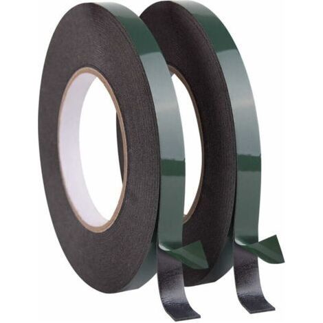 Double-sided adhesive tape 12mm – Set of 2 rolls 10m – Extra strong PE foam – Resistant to temperature variations (1/5)